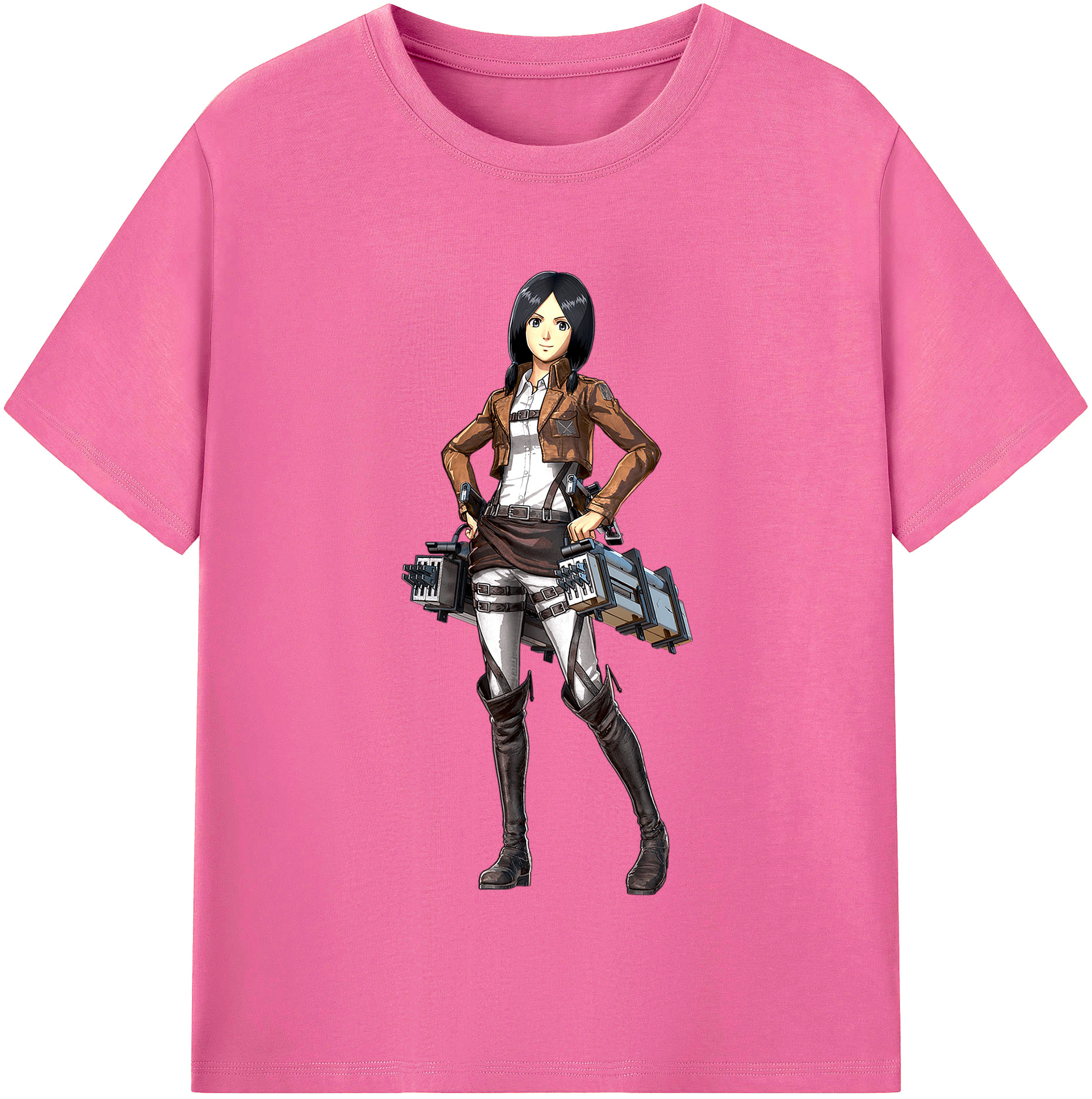 （画像用） 進撃の巨人 ミカサ·アッカーマン Attack on Titan Mikasa Ackerman レディースカジュアルプリントTシャツ（綿100％）